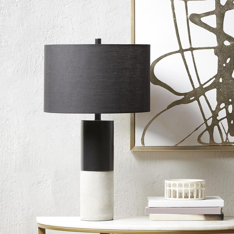 Belen Kox Table Lamp - Black Finish, Fabric Drum Shade, Belen Kox