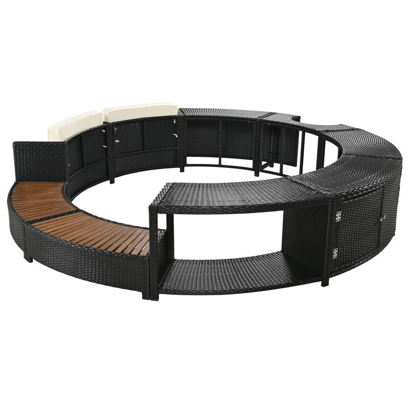 Merax Spa Frame Patio Rattan Sofa Set