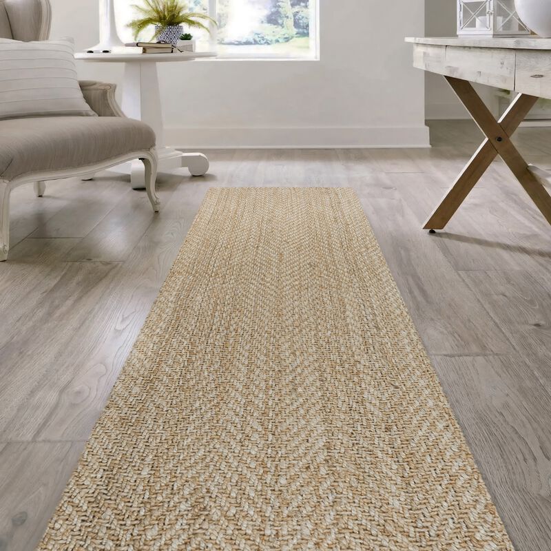 Espina Hand Woven Herringbone Chunky Jute Ivory Rug