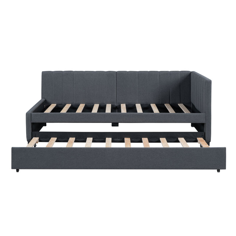Merax Upholstered Daybed Bed Frame with Trundle