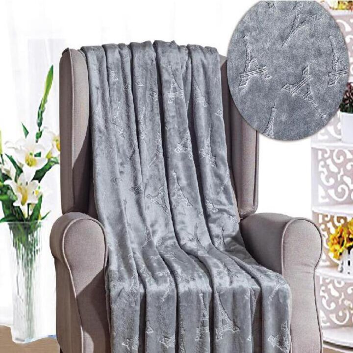 Eiffel Tower Premium Microplush Super Soft Embossed Pattern All Season 50" x 60" Throw Blanket