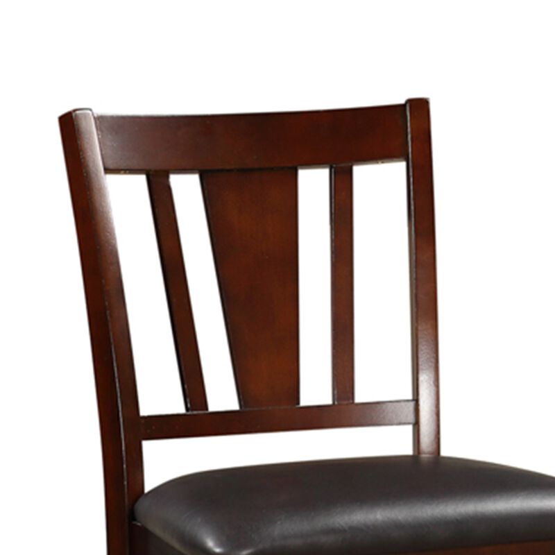Wooden High Chair, Dark Brown & Black, Set of 2 - Benzara