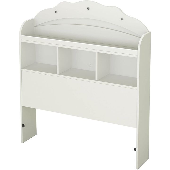 Hivvago Twin size Bookcase Headboard in White Wood Finish