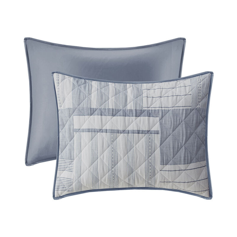 Gracie Mills Fletcher 3 Piece Jacquard Patchwork Quilt Set