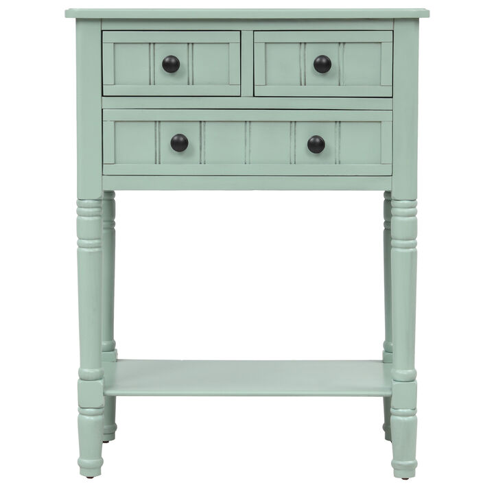 23.7 in. Rectangle Wood Console Table with 3 Drawers