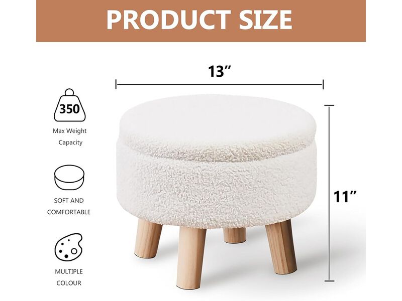Wimarsbon Modern Round Footrest with Soft Padded Seat