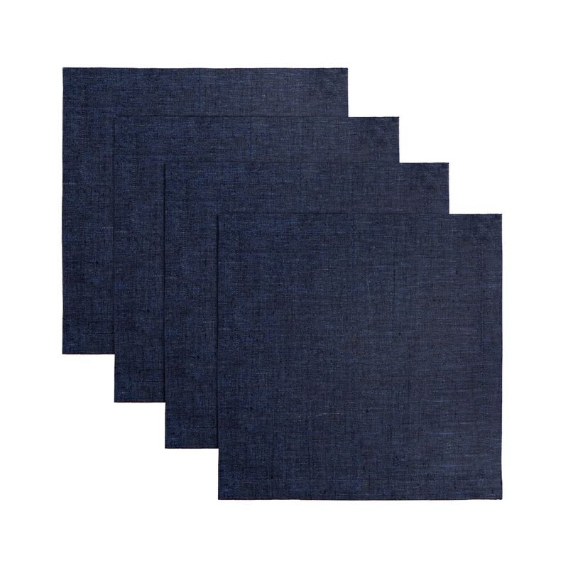 Solino Home 100% Pure Linen 14 x 14 Inch Square Placemats Set of 4 | Athena