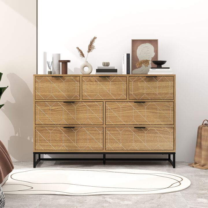 MONDAWE Modern 7 Drawers Dresser Storage Cabinet Closet Organizer Bedside Living Room
