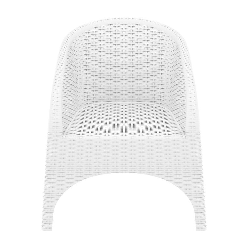 31.5" Gray Patio Wickerlook Stackable Dining Chair