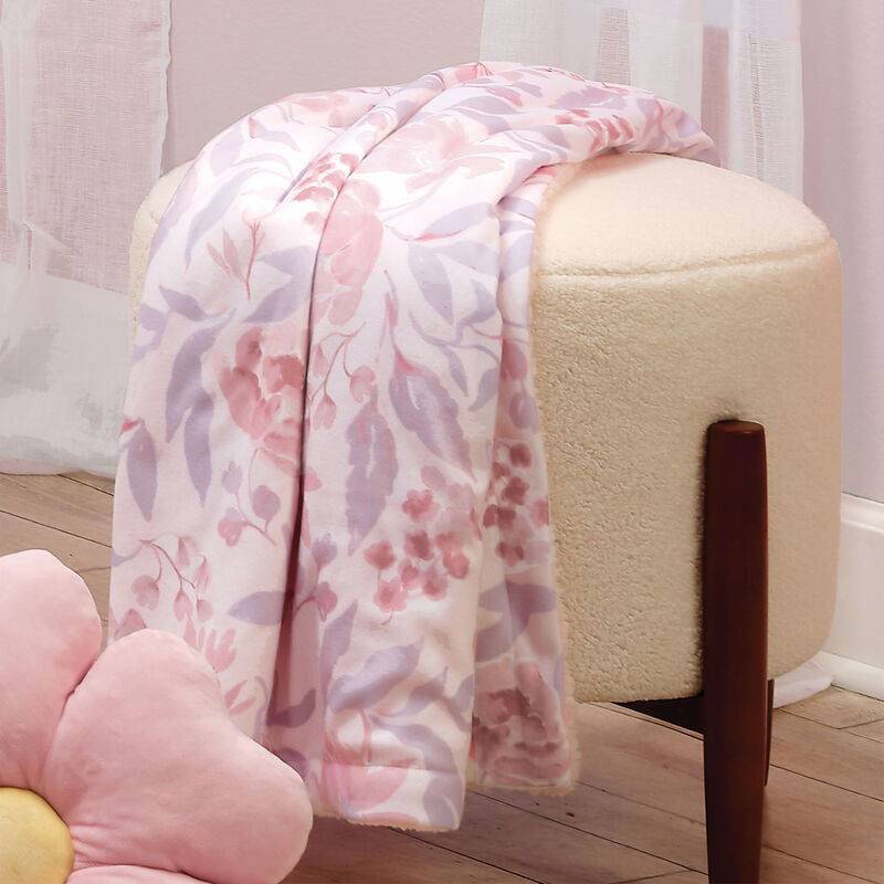 Bedtime Originals Lavender Floral Pink/Purple Soft Fleece Baby Blanket