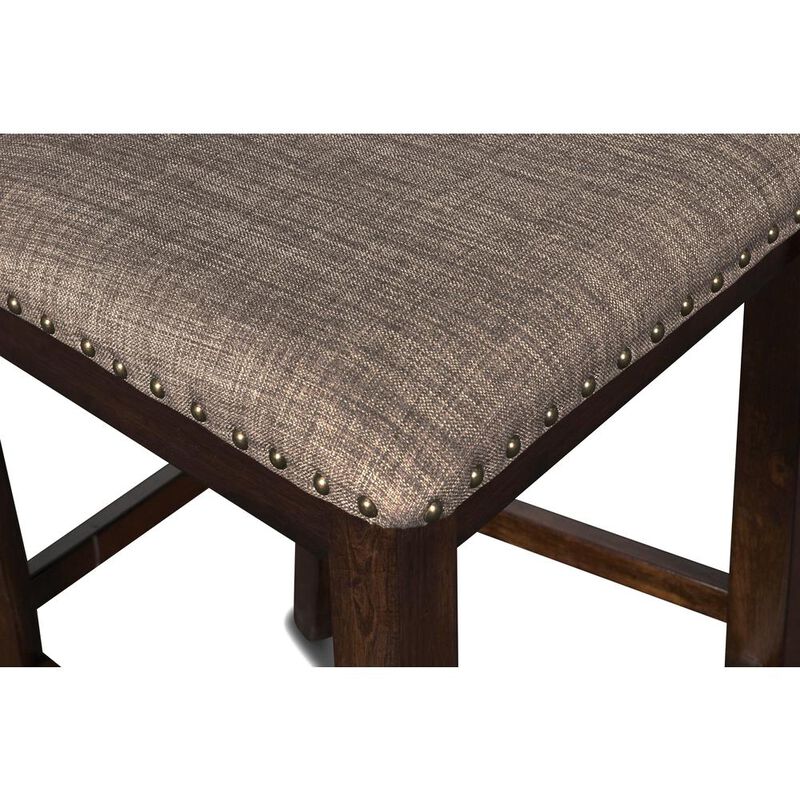 New Classic Furniture Bixby Wood Counter Chair with Fabric Seat in Espresso (Set of 2)