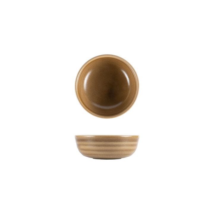 Terra Pott dia.5.75" h:2" 16 oz. Round Brown Porcelain Bowl (Set of 4)