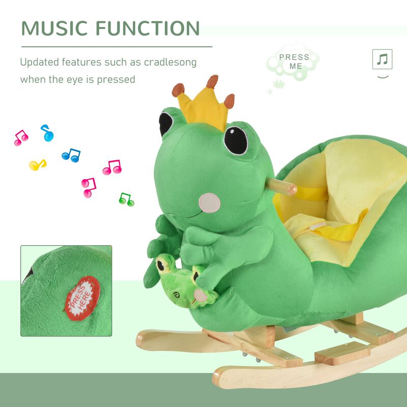 Green Frog Rocker: Musical Ride-On Toy for Toddlers 18-36 Months