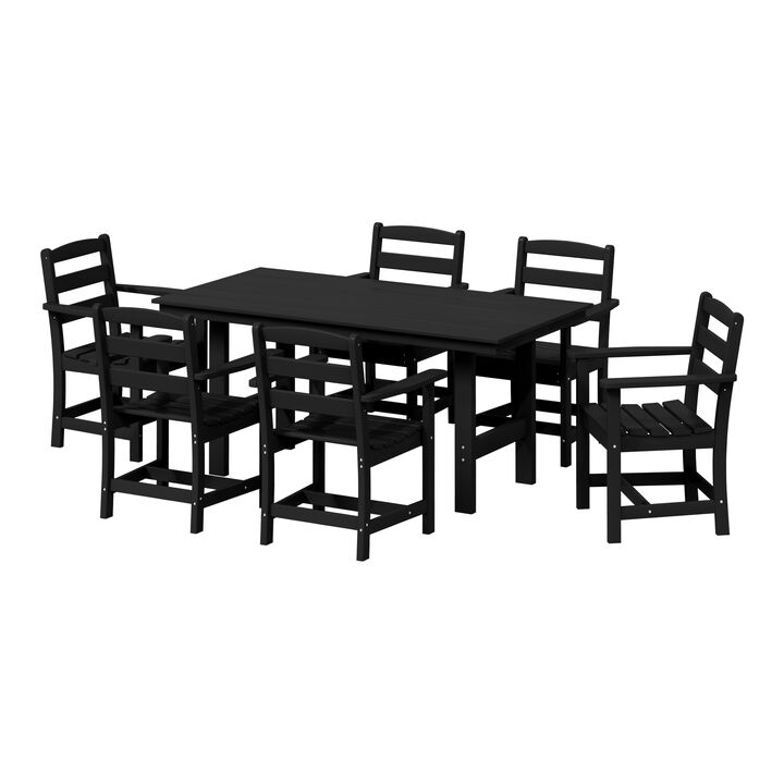 WestinTrends 7-Piece HDPE Outdoor Rectangular Patio Dining Table Set