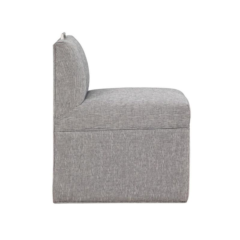 Comfort Pointe Delray Modern Upholstered Castered Chair in Ashen Grey