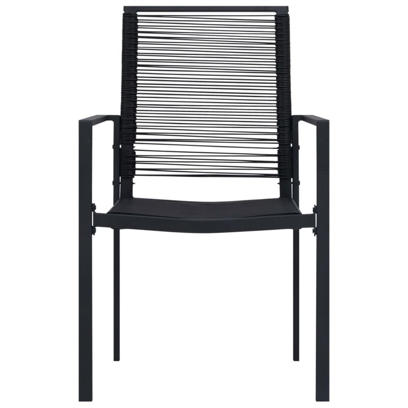 vidaXL Patio Chairs 4 pcs PVC Rattan Black