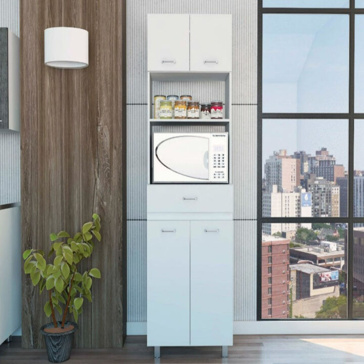 Microwave Cabinet Madison, Kitchen, White