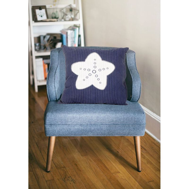 Hivvago Set of Two Blue and White Starfish Throw Pillows