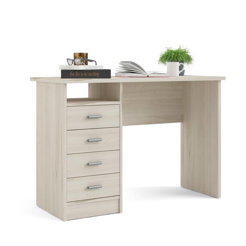 Tvilum Warner Desk with 4 Drawers, Light Woodgrain