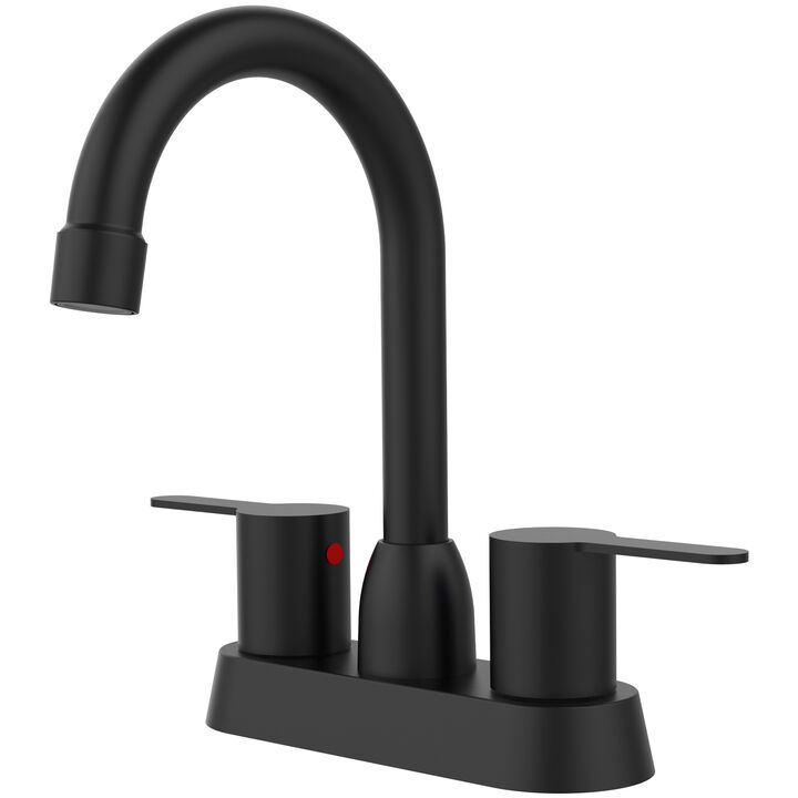 2 Handles Brushed Gold Faucet, Centerset RV Bathroom Faucets for 3 Hole