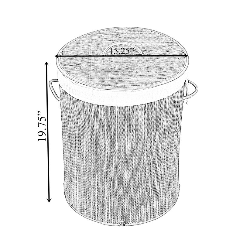 Round Mendong Collapsible Waterproof Laundry Hamper with Lid and Handles for Organizer, Clothes, Toy Durable Folder Washing Bin for Easy Carrying