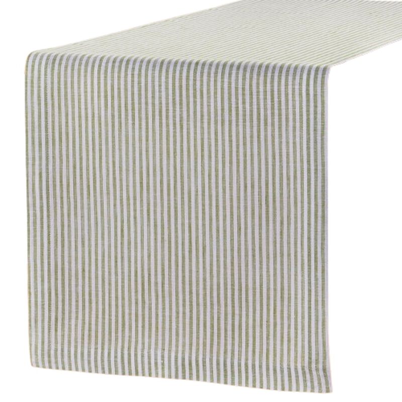 Solino Home 100% Pure Linen Table Runner 14 x 36 Inch | Narrow Stripe
