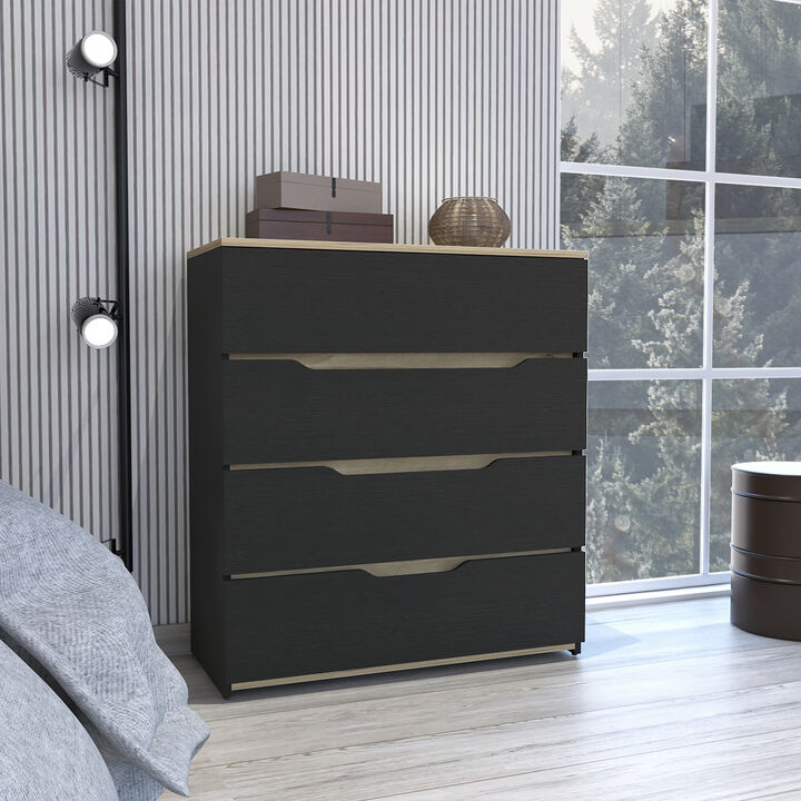 Lynbrook 4-Drawer Dresser Wengue And Light Oak