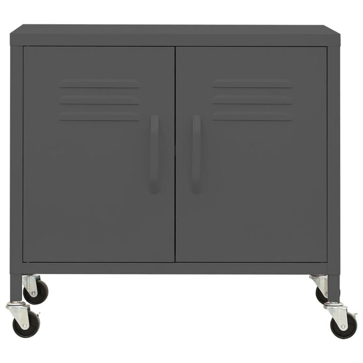 vidaXL Storage Cabinet Anthracite 23.6"x13.8"x22" Steel