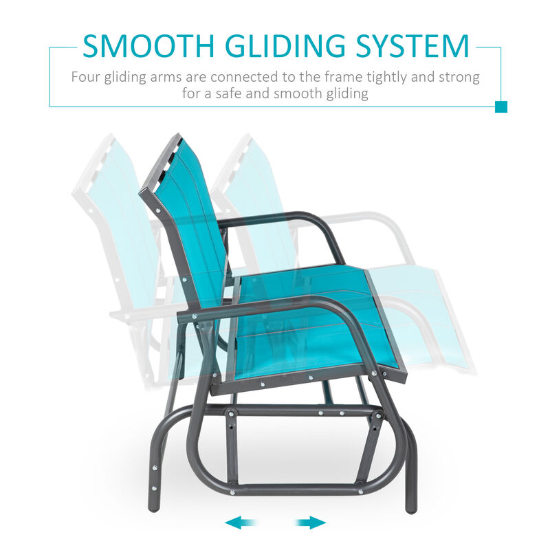 3-Seat Metal Glider Bench Chair Patio  Rocker Heavy-Duty Outdoor Garden Patio