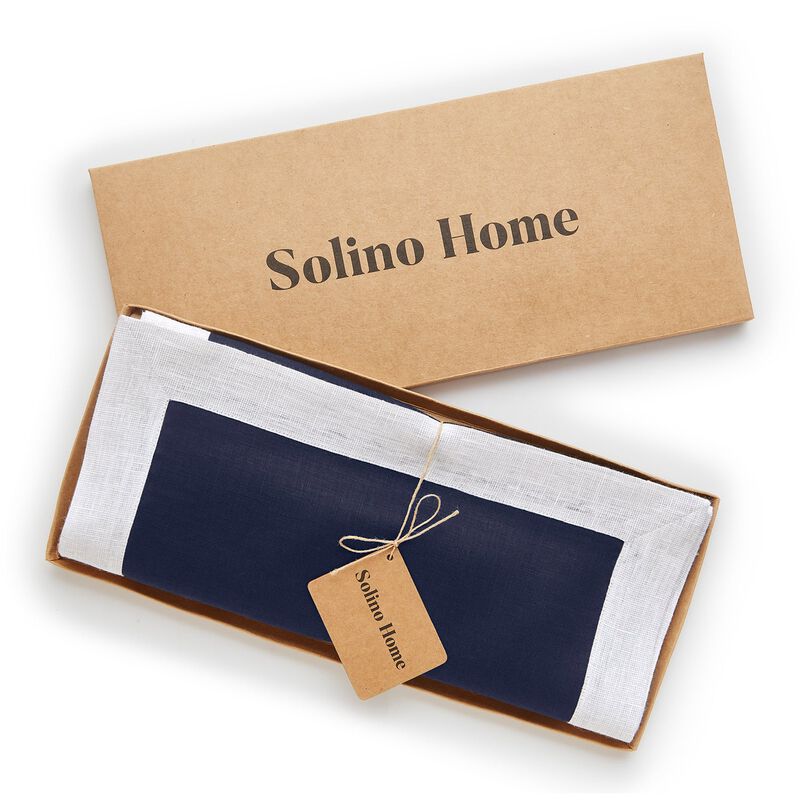 Solino Home 100% Pure Linen Table Runner | Festive Edge for Thanksgiving, Christmas