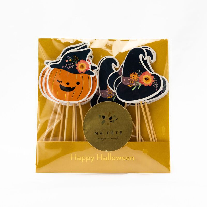 Ma Fete Halloween Cake And Cupcake Paper  Pumpkin Toppers  Party Decorations (16)