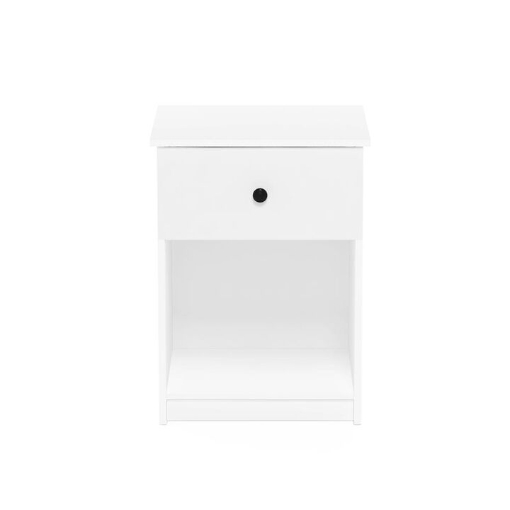 Furinno Lucca Nightstand with One Drawer, White