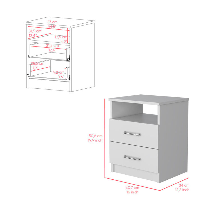 Nightstand Olienza, Bedroom, White