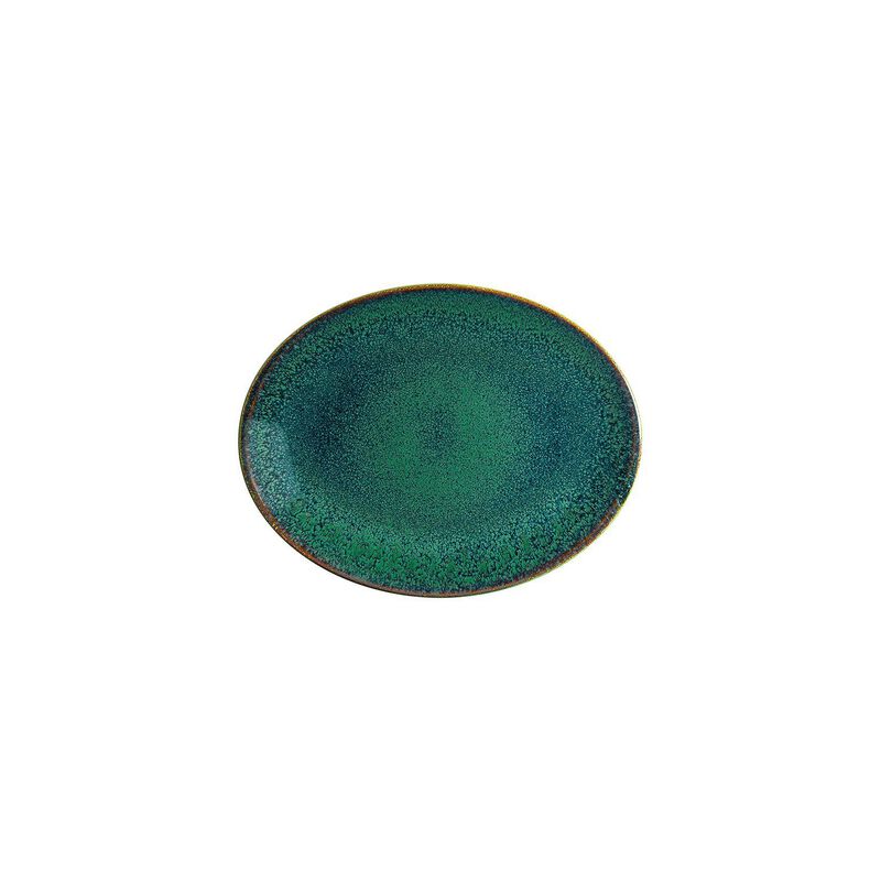 Mar 9.75" x 7.5" x h:1" Oval Blue Porcelain Platter (Set of 2)