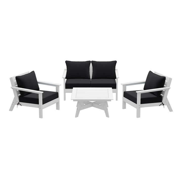 WestinTrends Outdoor 5-Piece Modular Sectional Patio Furniture Sofa Set