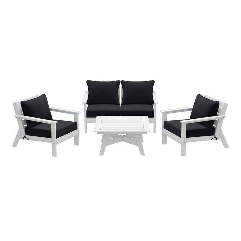 WestinTrends Outdoor 5-Piece Modular Sectional Patio Furniture Sofa Set