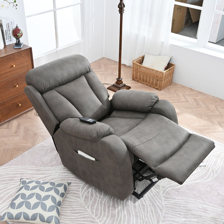 Dark Gray Electric Power Recliner for Seniors