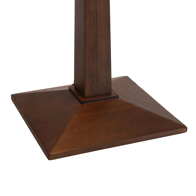 NOVA OF CALIFORNIA Taper Table Lamp - Dark Walnut Wood Finish, White Linen Shade