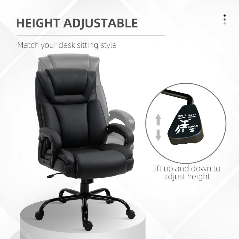 Black Executive Giant: 400lbs Capacity High Back PU Leather Office Chair