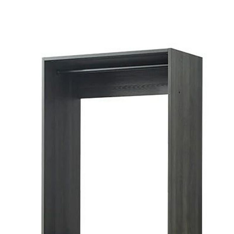 Dee Modular Closet System, 2 Compartments, 2 Hanging Rods, Black Finish