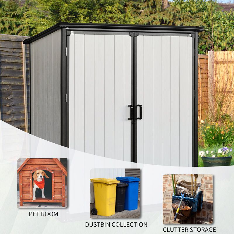 MONDAWE 5x3FT Outdoor Storage Shed Waterproof Resin Cabinet with Lockable Doors for Bikes and Patio Furniture