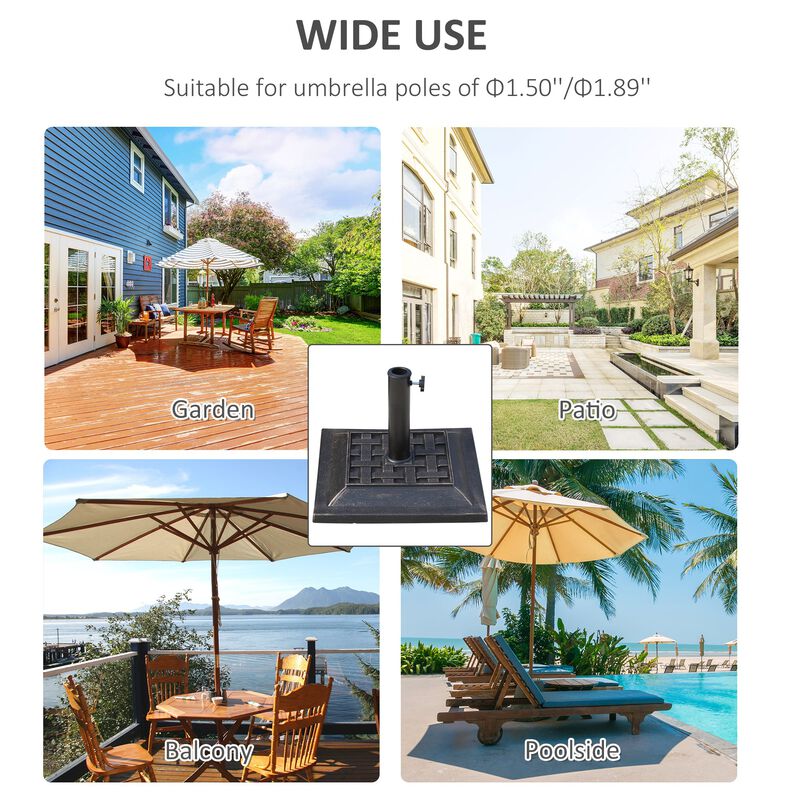 Stylish Sun Shield Support: Square 20lb Bronze Resin Umbrella Base