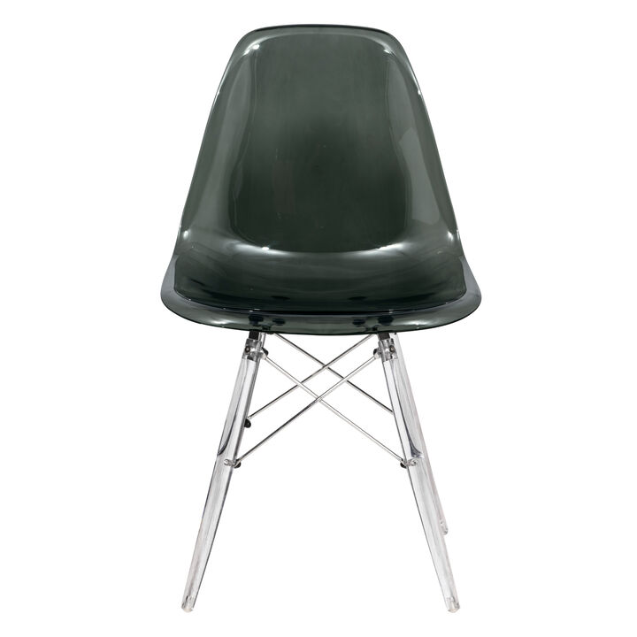 LeisureMod Dover Molded Side Chair with Acrylic Base