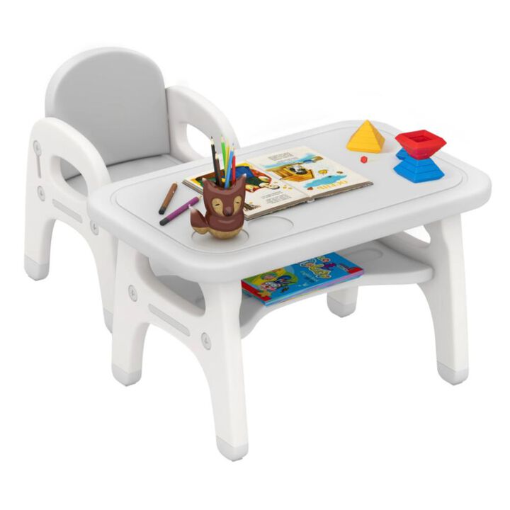 Hivvago Kids Activity Table and Chair Set with Montessori Toys for Preschool and Kindergarten