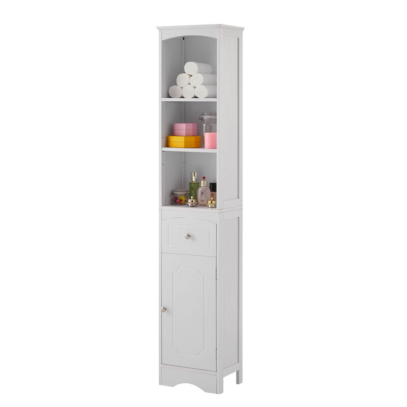 Freestanding Bathroom Storage Cabinet with Drawer and MDF Construction