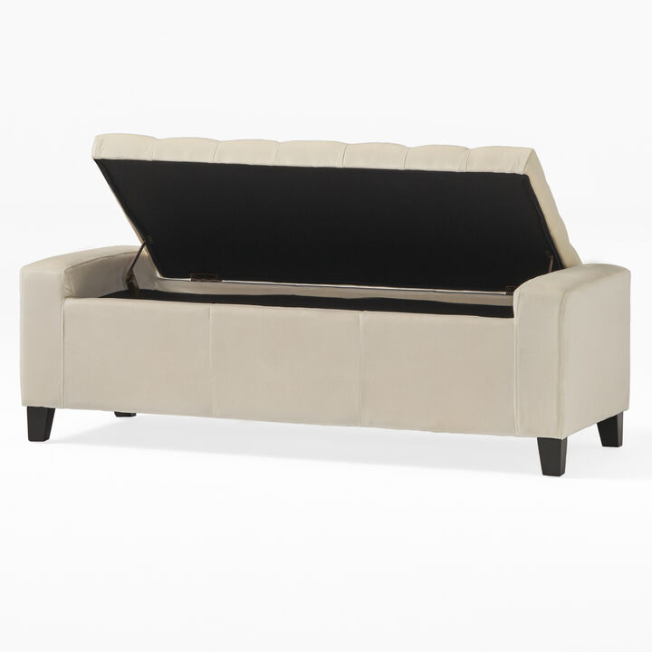 Merax Fabric Upholstered Storage Ottoman for Living Room, Bedroom