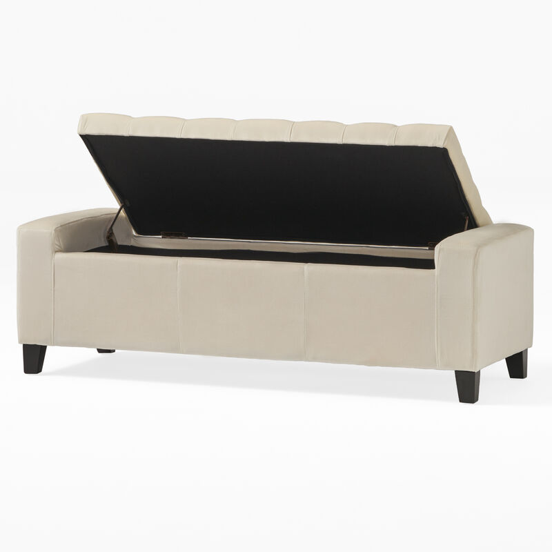 Merax Fabric Upholstered Storage Ottoman for Living Room, Bedroom
