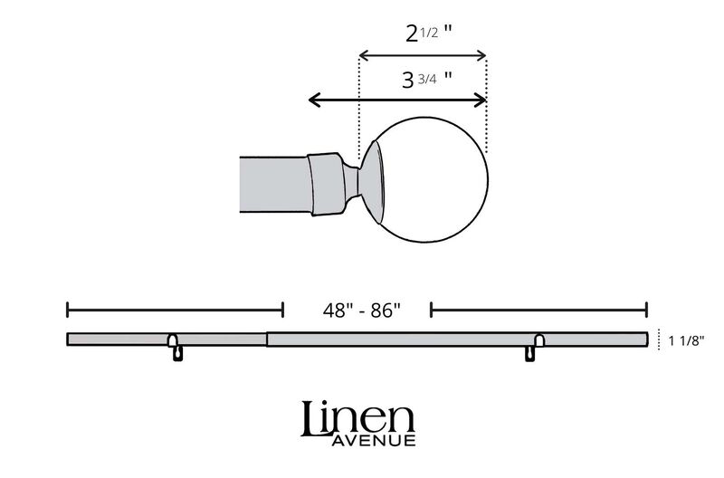 Linen Avenue Brown Marble Double Window Curtain Rod Set, 48 to 86-Inch, Brushed Nickel