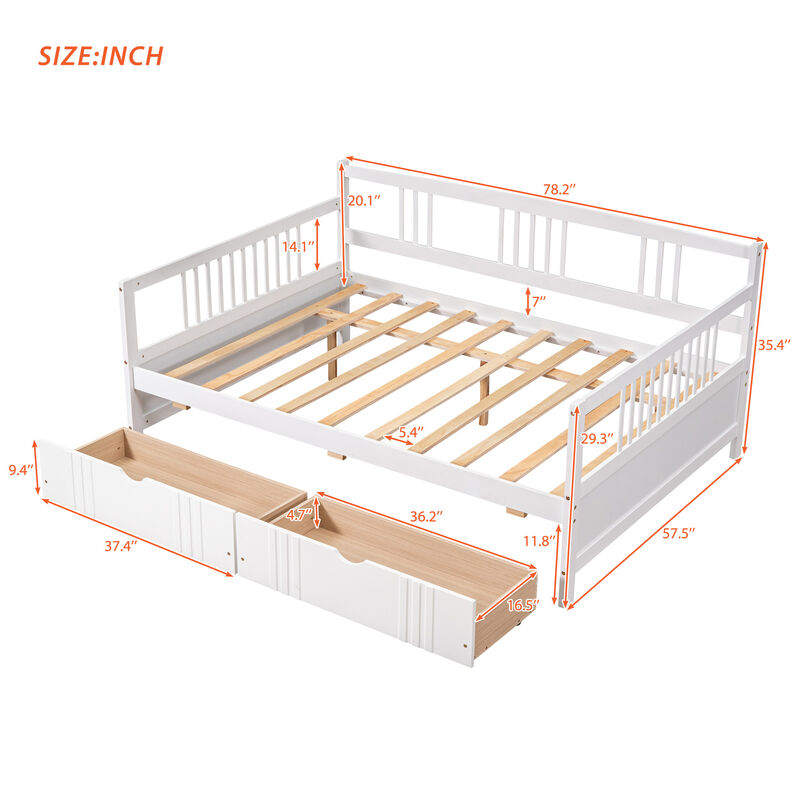 Merax Daybed Wood Bed with 2 Drawers