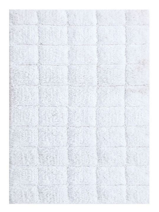 Knightsbridge Summer Tile 220 GSF Non Skid Back Bath Rug 24 x 40 - White